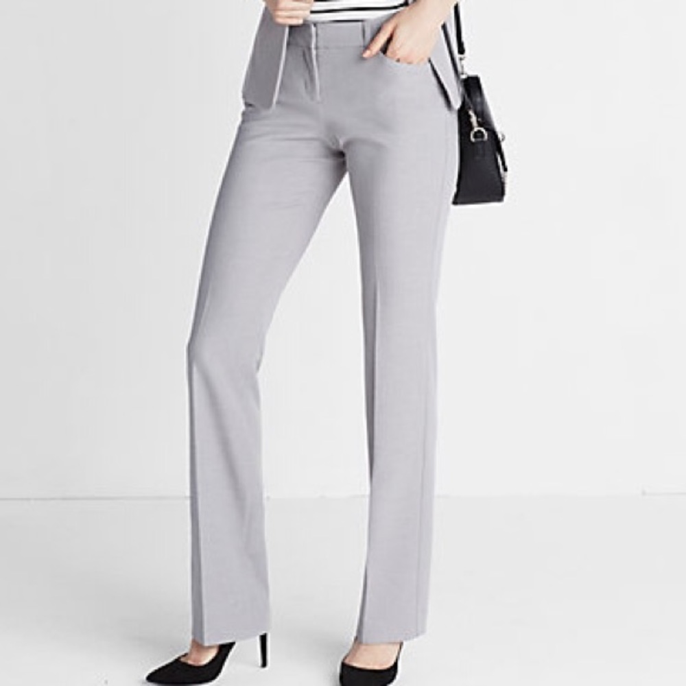 Gray Pinstripe Express Editor Pants