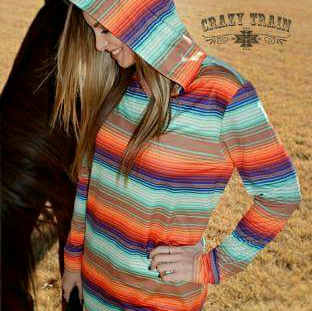 Crazy Train serape hoodie