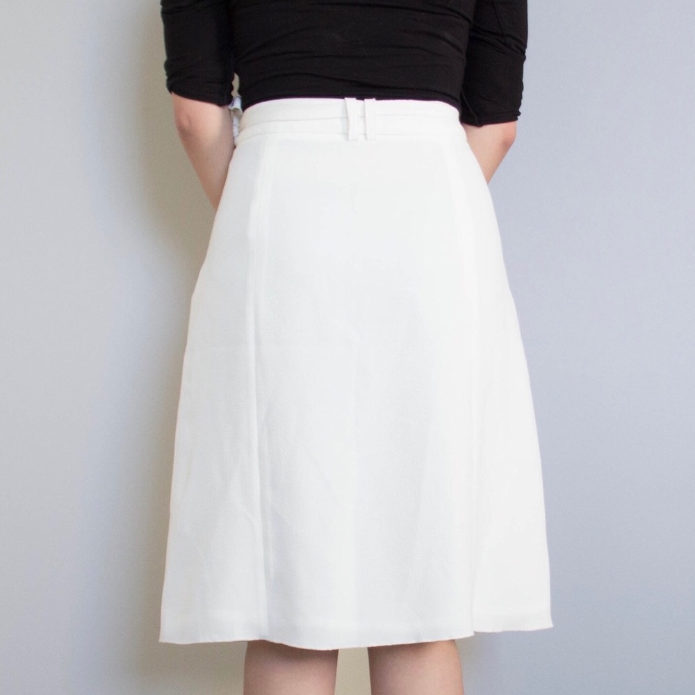 NWOT Zara Basic A-Line Midi Skirt w/ Metal Accents - Picture 3 of 4