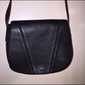 Vince black leather crossbody handbag