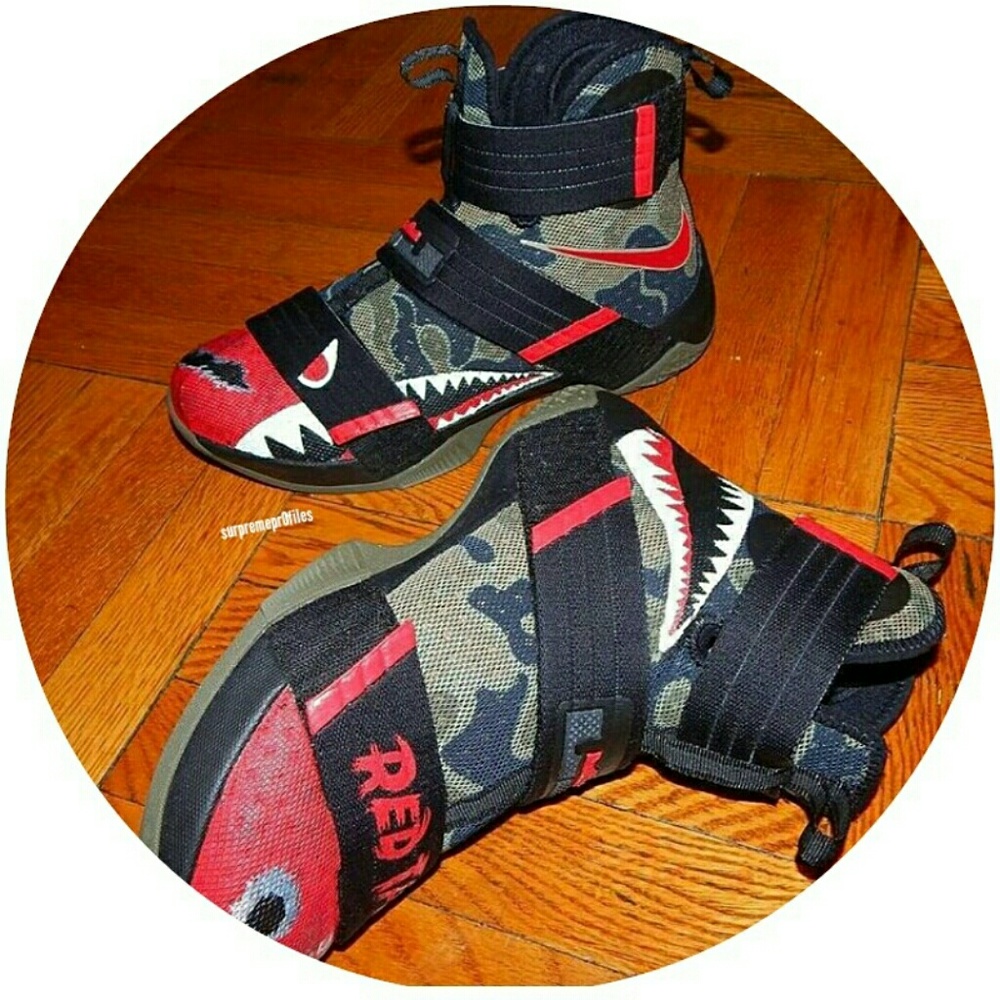 Lebron 10 soldier custom bape desighn