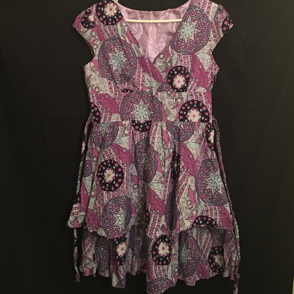 Whimsical patterned tier dress