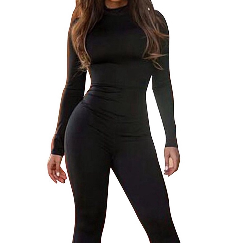 LongSleeve High Neck Bodycon Tight JumpsuitsRomper