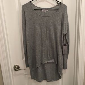 Gray Sweater with Silver Thread Detail