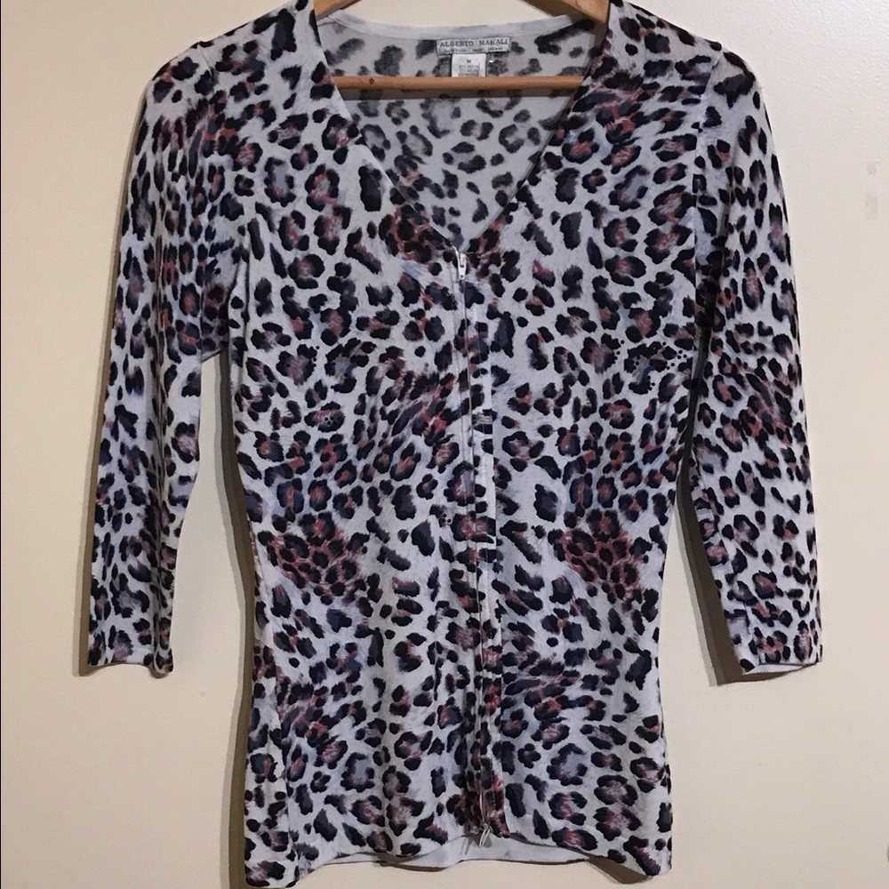 Roberto Makali Leopard Print Top Medium