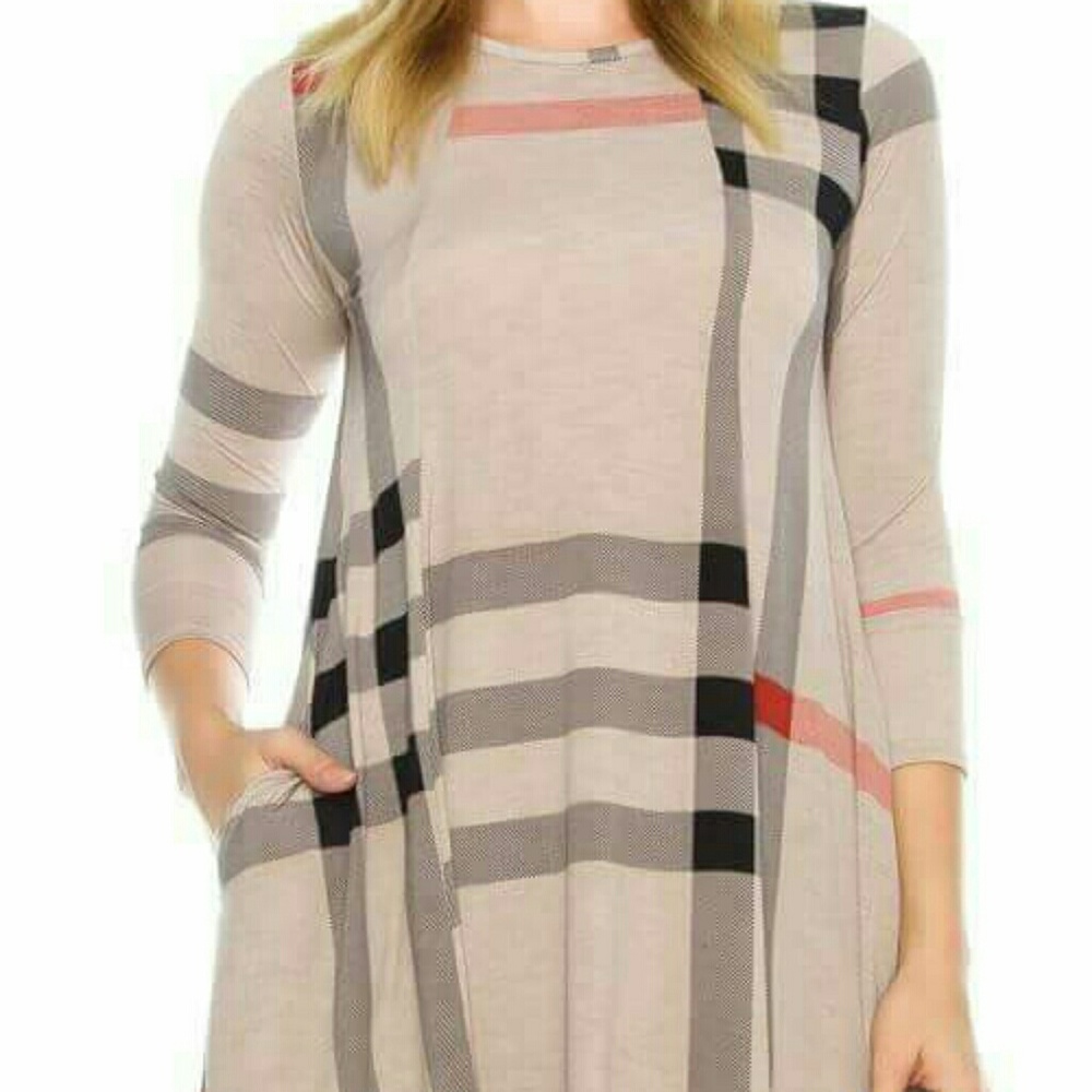Plaid tunic with pockets