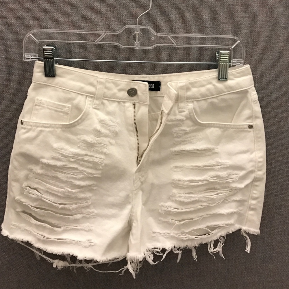 Missguided White Denim Shorts