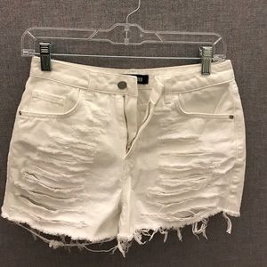 Missguided White Denim Shorts