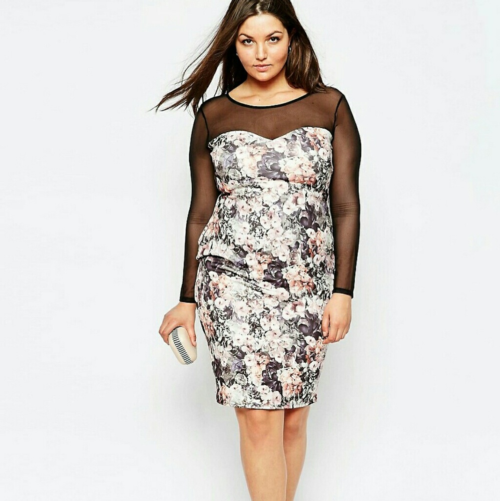 Chic Bodycon Floral Pencil Dress