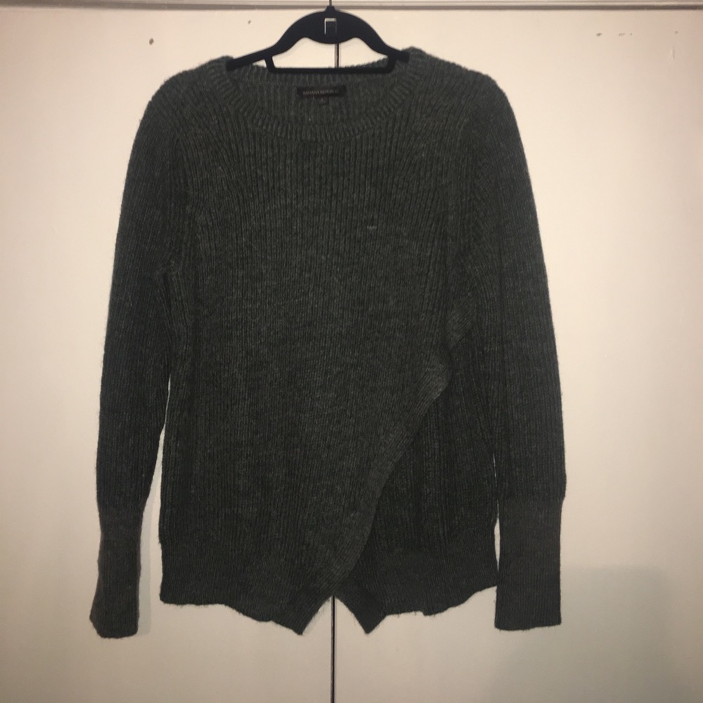 Dark cedar green crew neck sweater