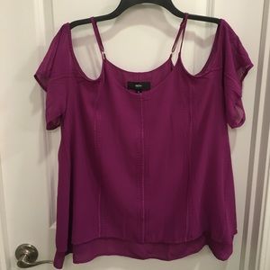 Purple Top with Shoulder Cutouts