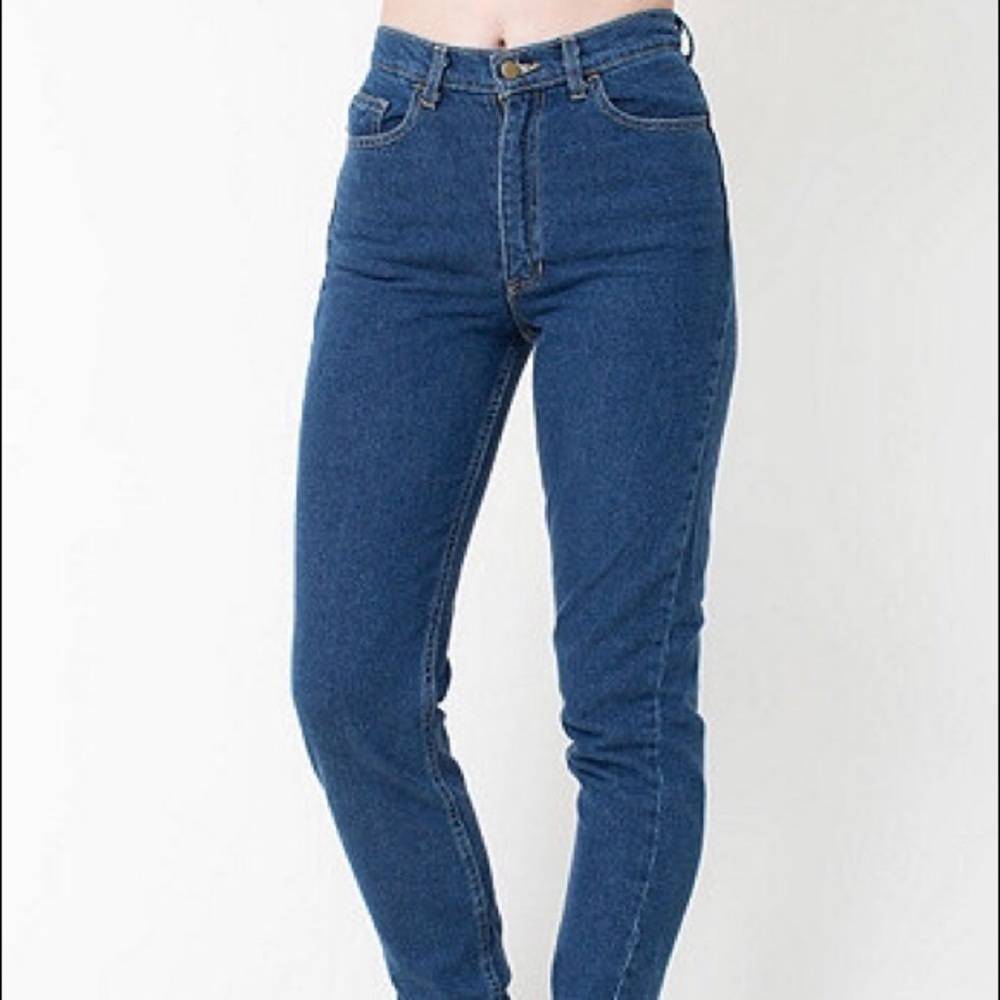 Dark wash American Apparel Mom High Waisted Jeans