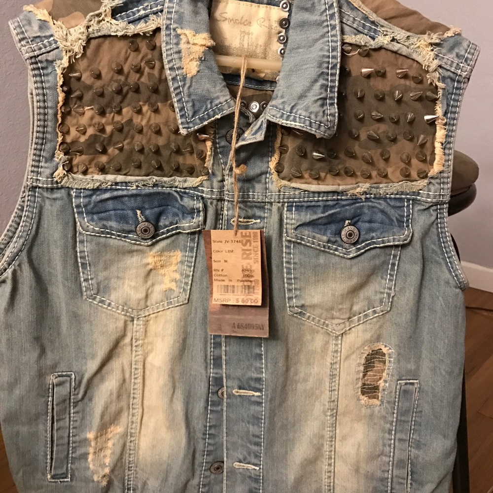 Smoke rise Jean vest jacket szM