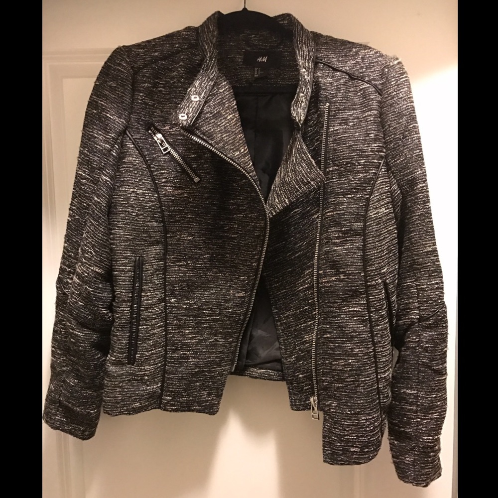 H&M Tweed Motorcycle Style Jacket