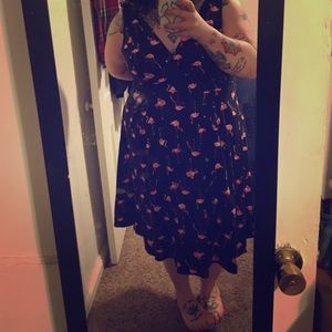 Torrid retro flamingo dress plus size