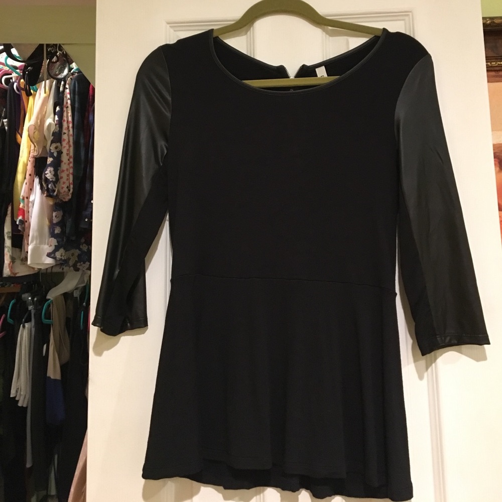 Black peplum top