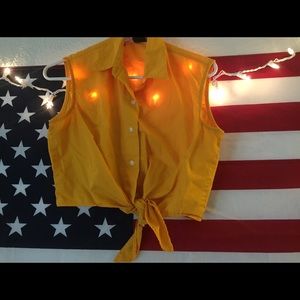 Vintage tie front crop top