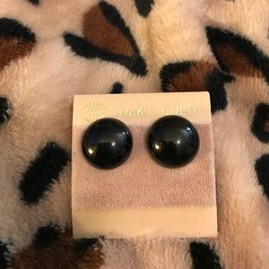 Round black earrings