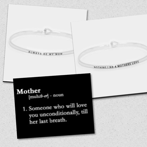 "Always Be My Mom" Thin Metal Bracelet - Picture 3 of 3