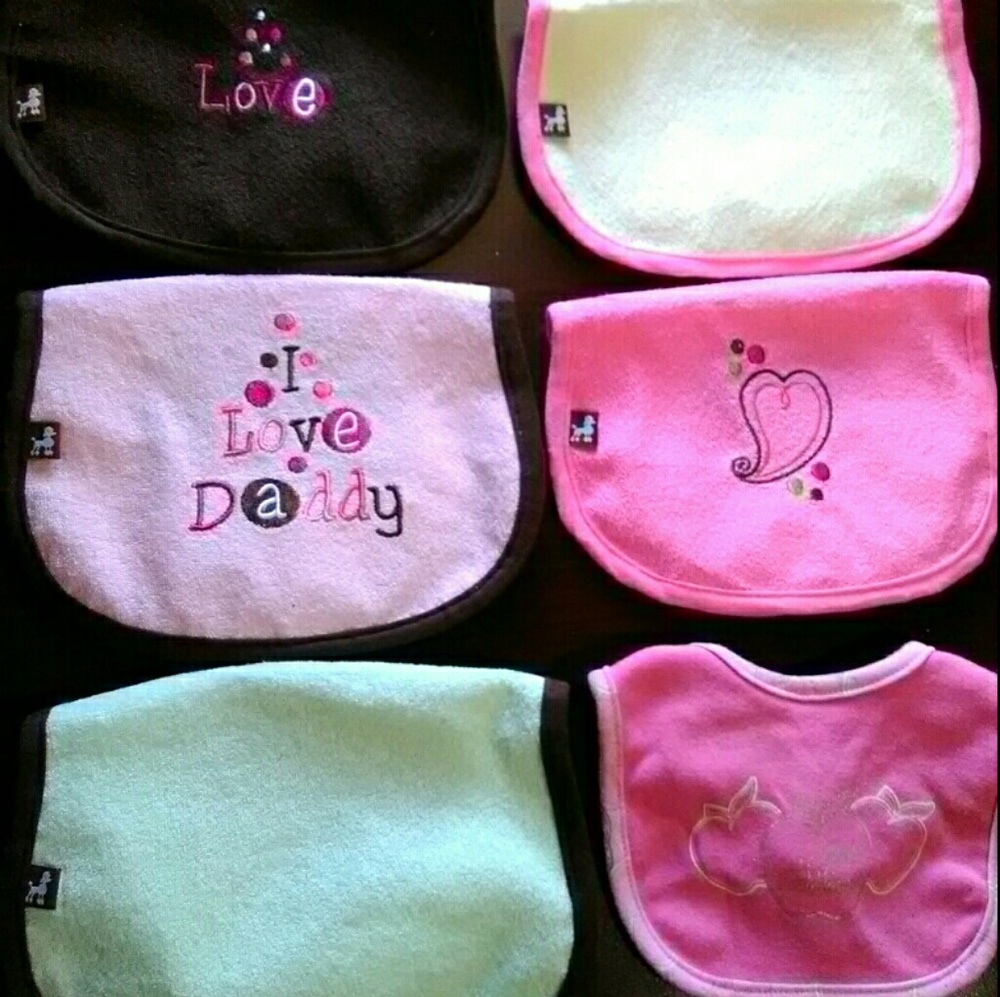 BABY GIRL FRENCHIE MINI COUTURE BIBS LOT