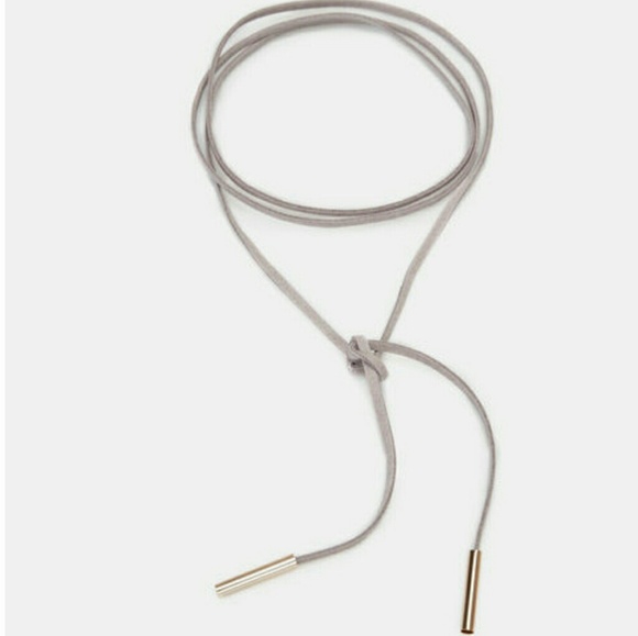 FAUX SUEDE CHOKER WITH GOLD ENDS - Picture 2 of 5