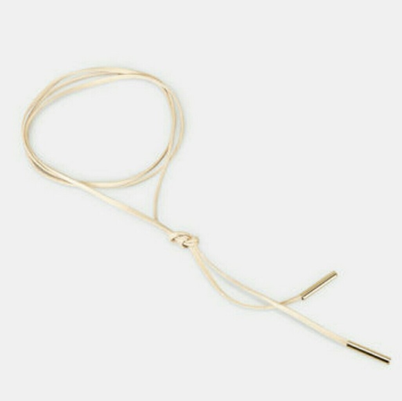 FAUX SUEDE CHOKER WITH GOLD ENDS - Picture 4 of 5