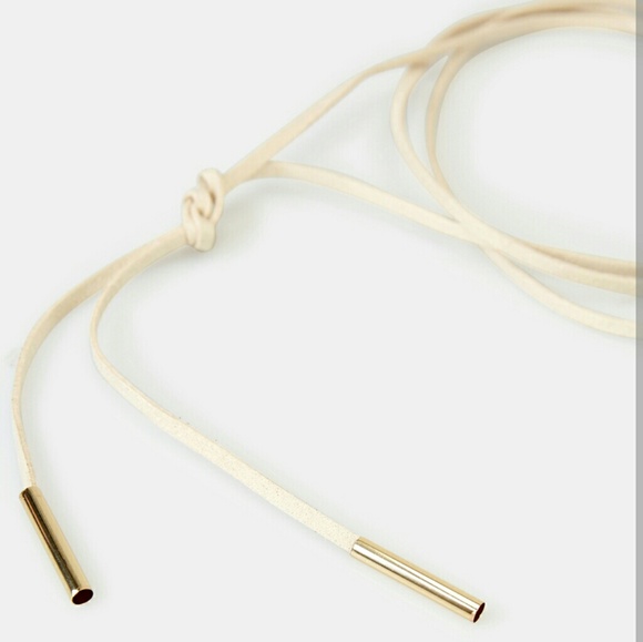 FAUX SUEDE CHOKER WITH GOLD ENDS - Picture 5 of 5