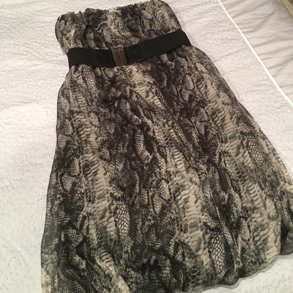 Strapless Python-Print Dress - Picture 2 of 3