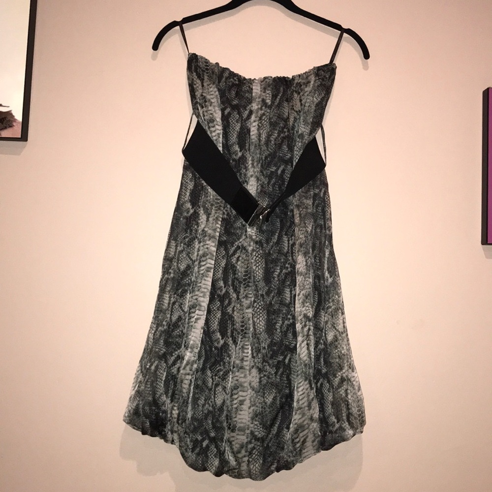 Strapless Python-Print Dress