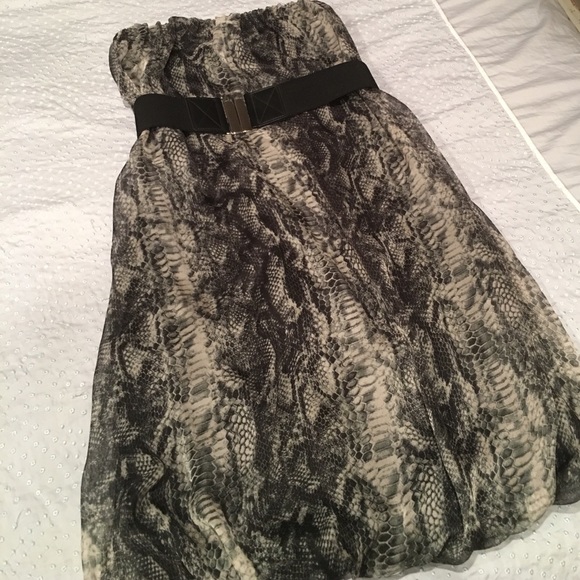 Strapless Python-Print Dress - Picture 2 of 3