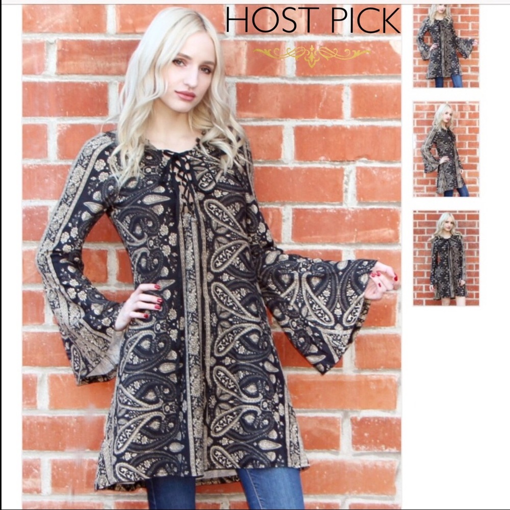 5⭐️ RATED! Lace Up Bell Sleeve tunic/dress