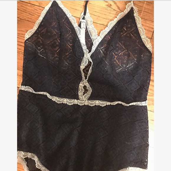Free People Intimates "Be My Babe" Navy Bodysuit - Picture 4 of 6
