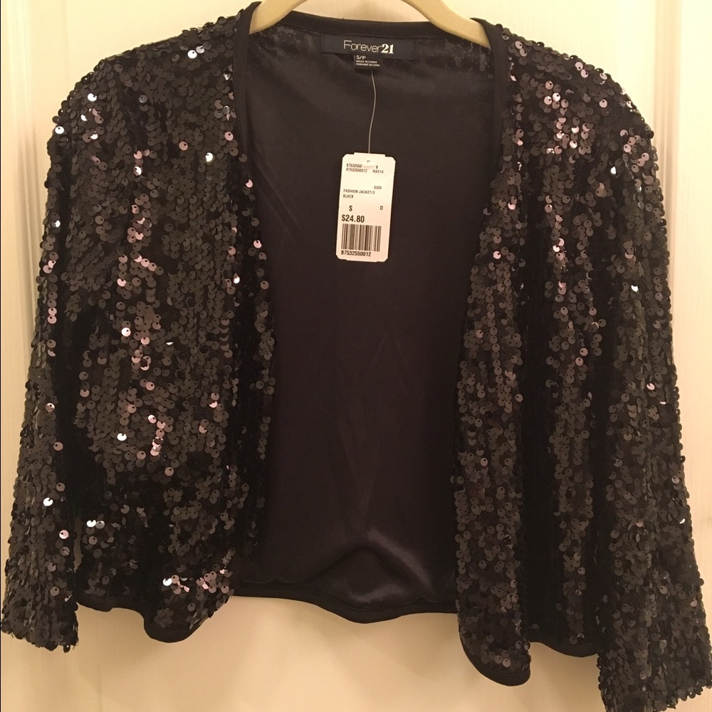Forever 21 Black Sequin Shrug