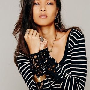 Free People Hard Candy Cuff Thermal Top NWT M