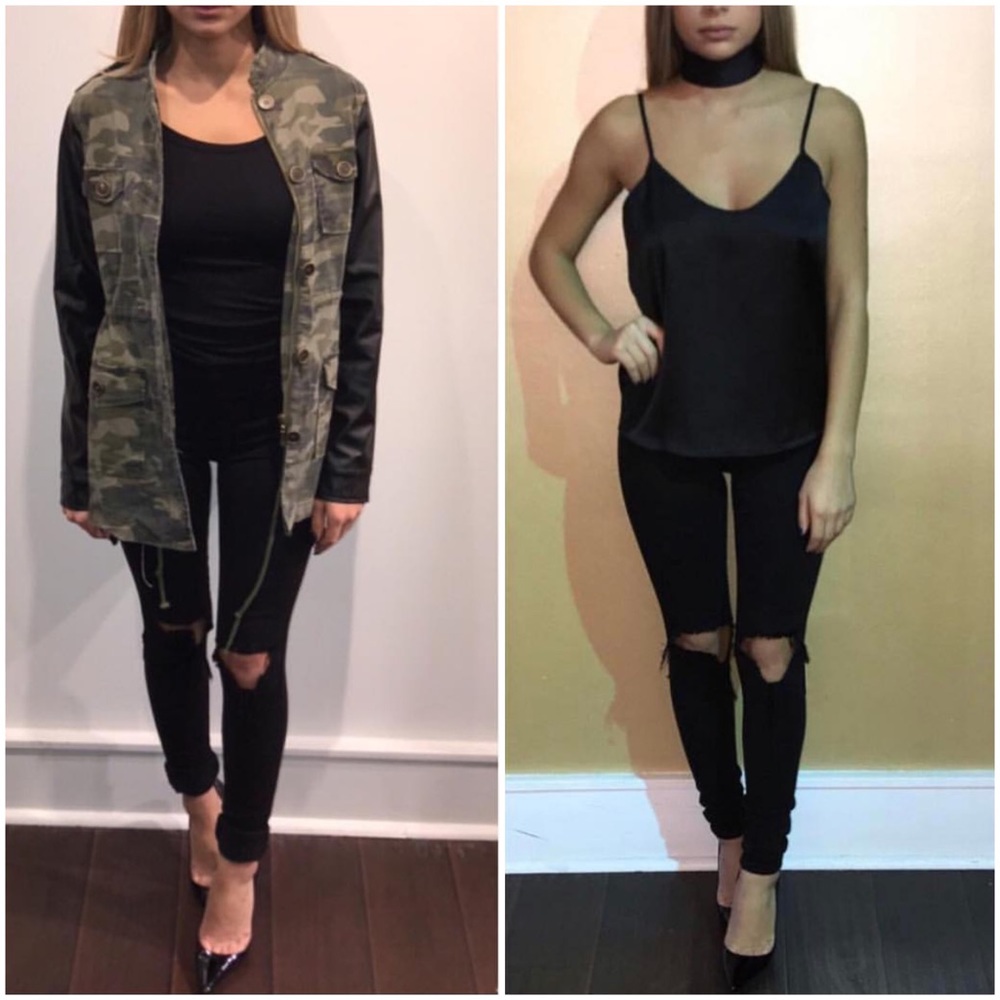 Black Slit Knee Skinny Jeans (3)