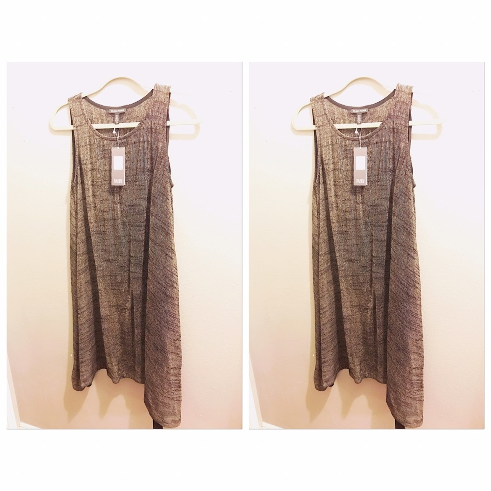 NWT EILEEN FISHER DRESS GREY/BLACK