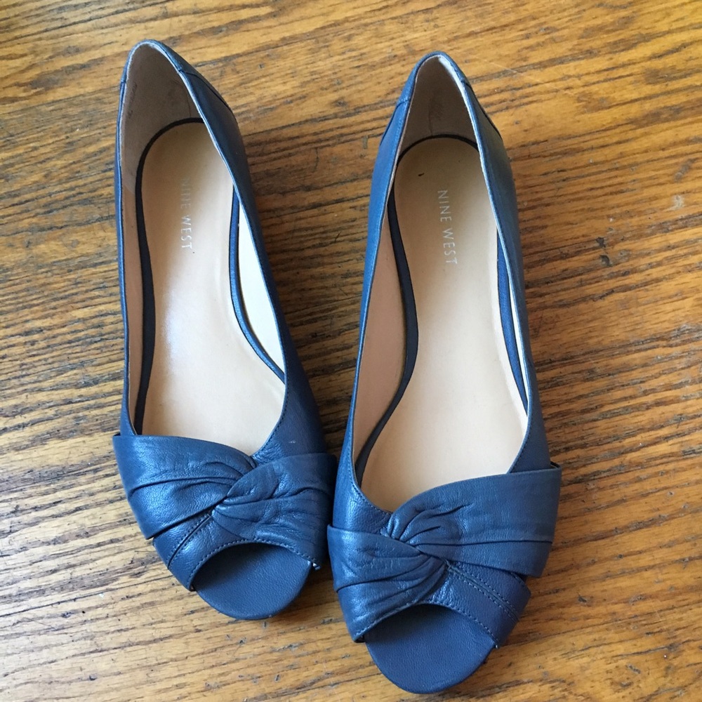 Nine West Peep Toe Flats with micro heel