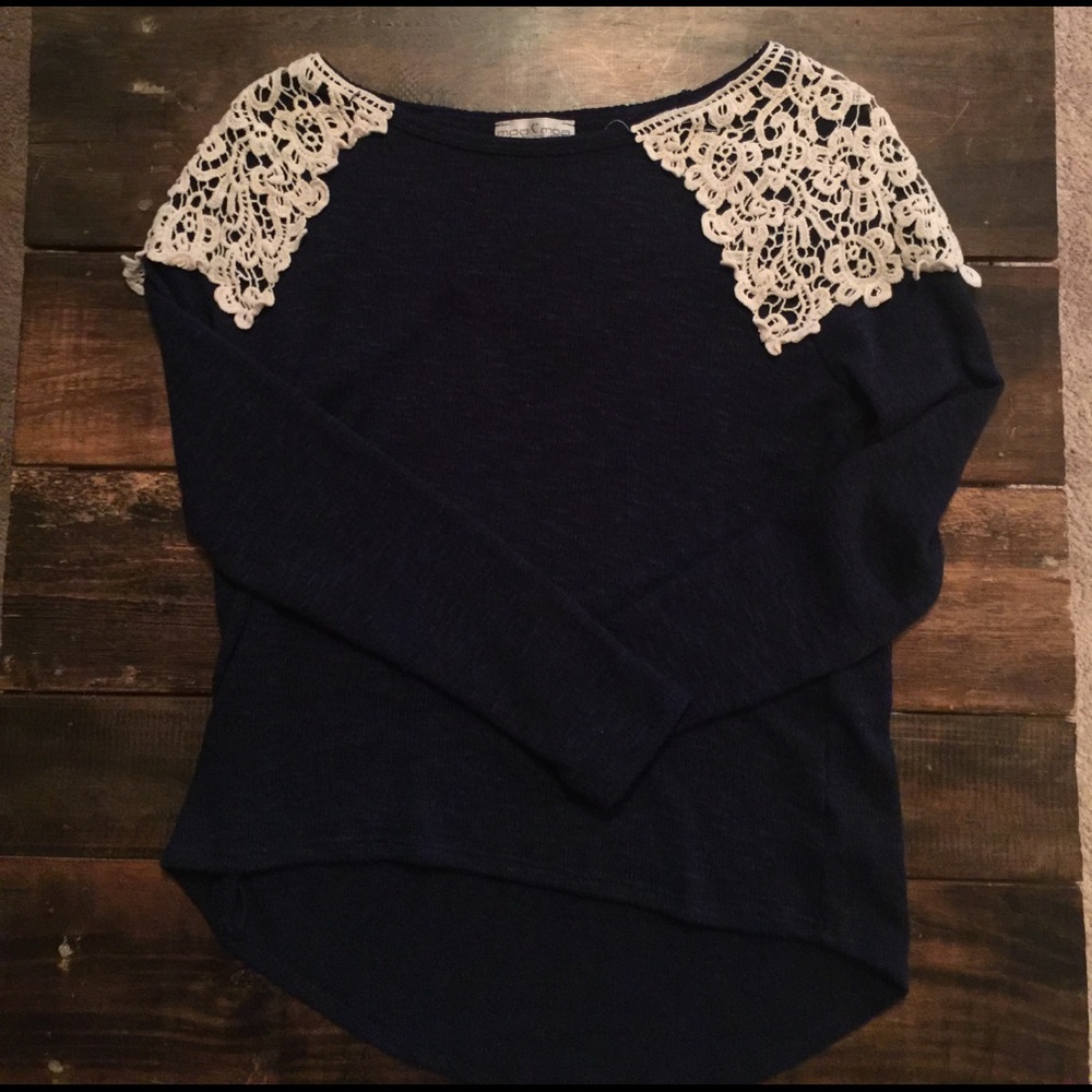 Lace Shoulder Sweater