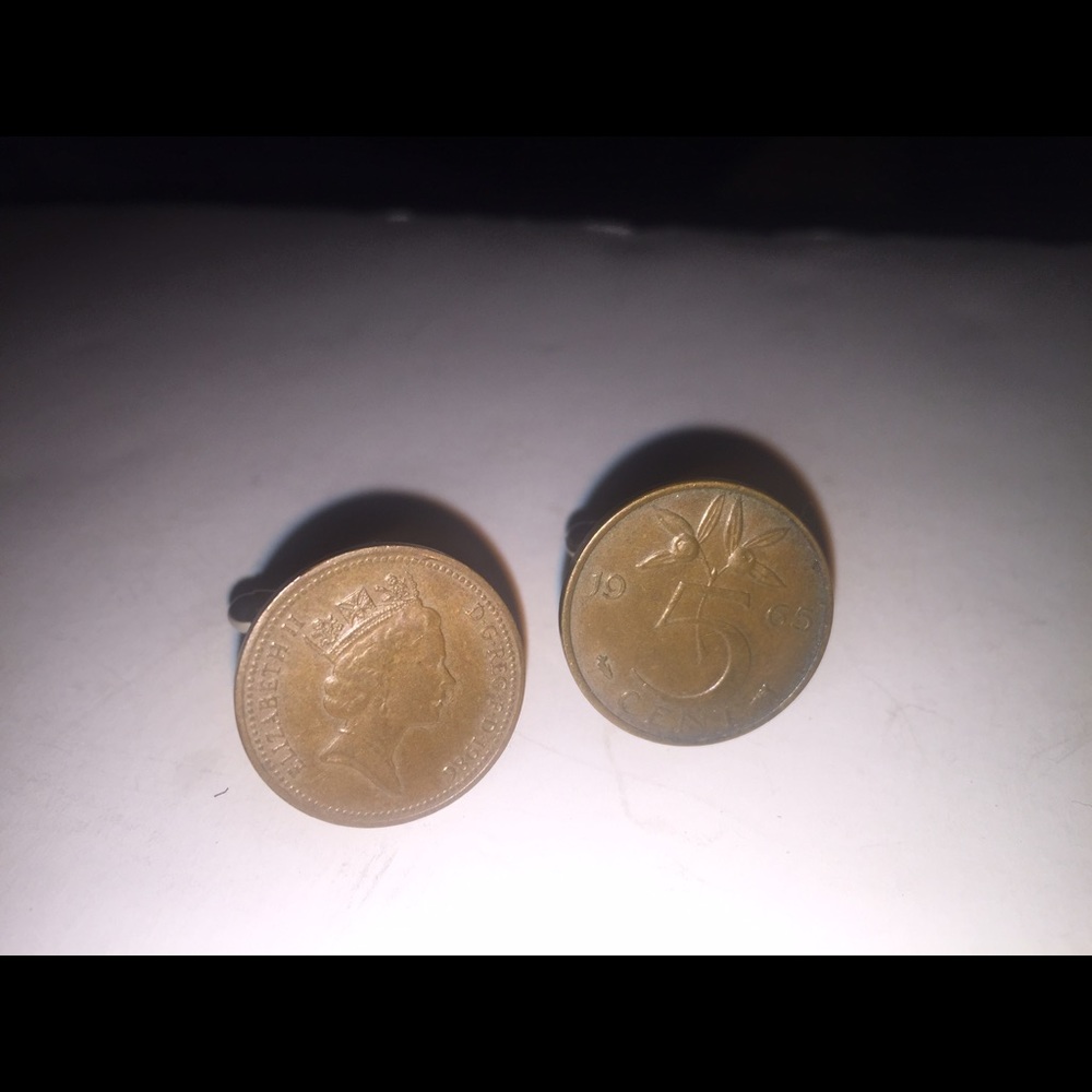 Vntg Foreign Coin Men's Cufflinks