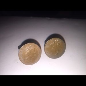 Vntg Foreign Coin Men's Cufflinks