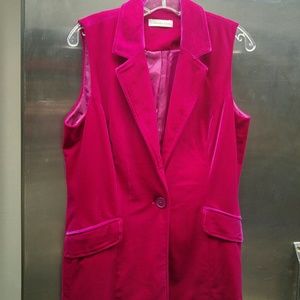 Hot pink velvet vest/tunic
