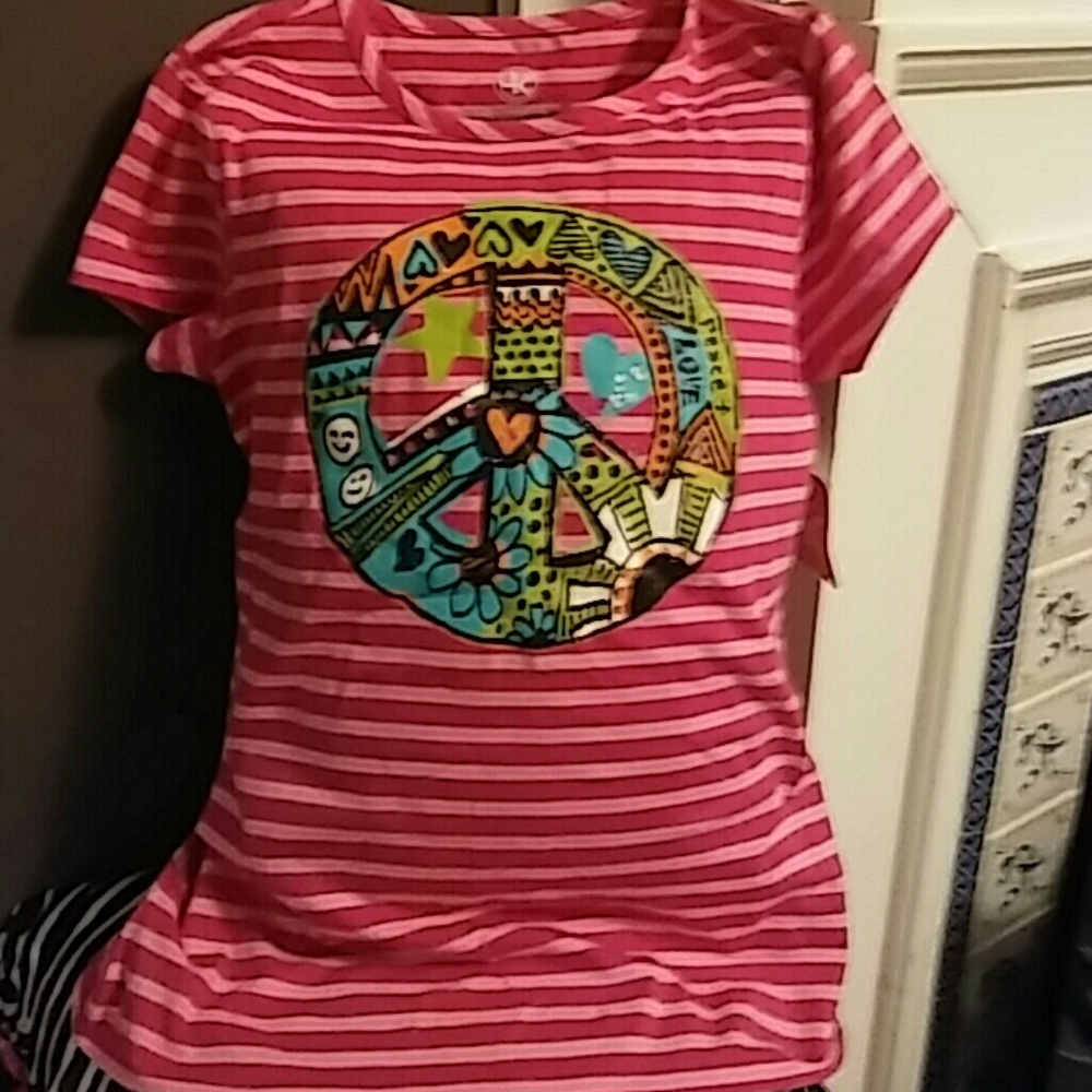 Striped "Peace & Love" Tee