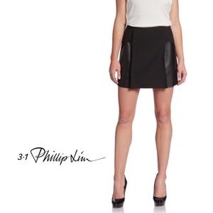 NWT Lambskin Leather Paneled Mini Skirt