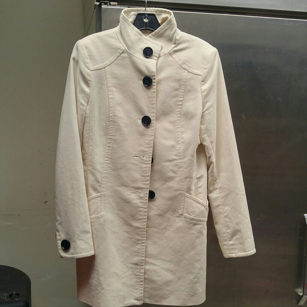 Winter white knee length coat