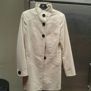 Winter white knee length coat