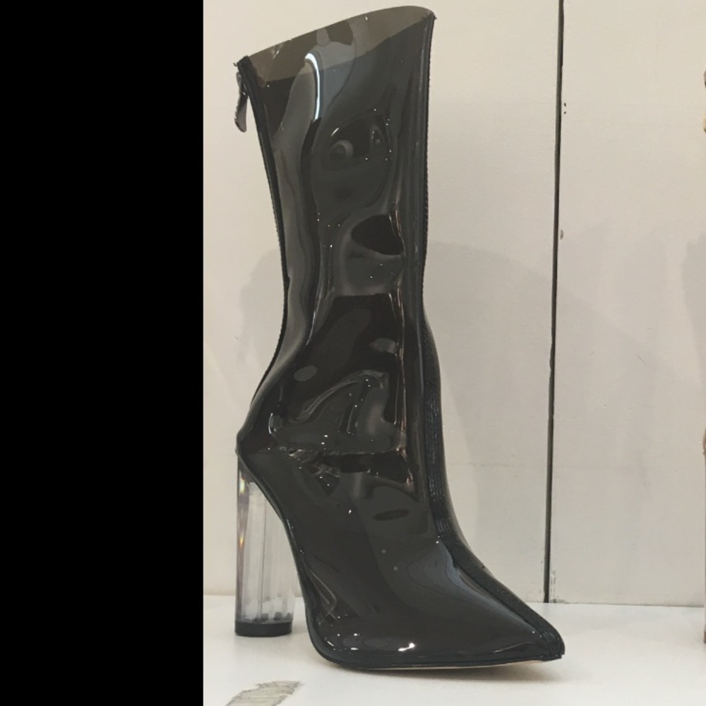 🆕Black Clear Heel Boot