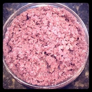 Rose Salt scrub homemade with olive oil.