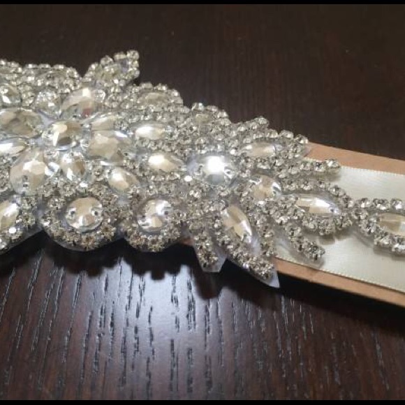 Swarovski rhinestone wedding dress belt sash main image 3