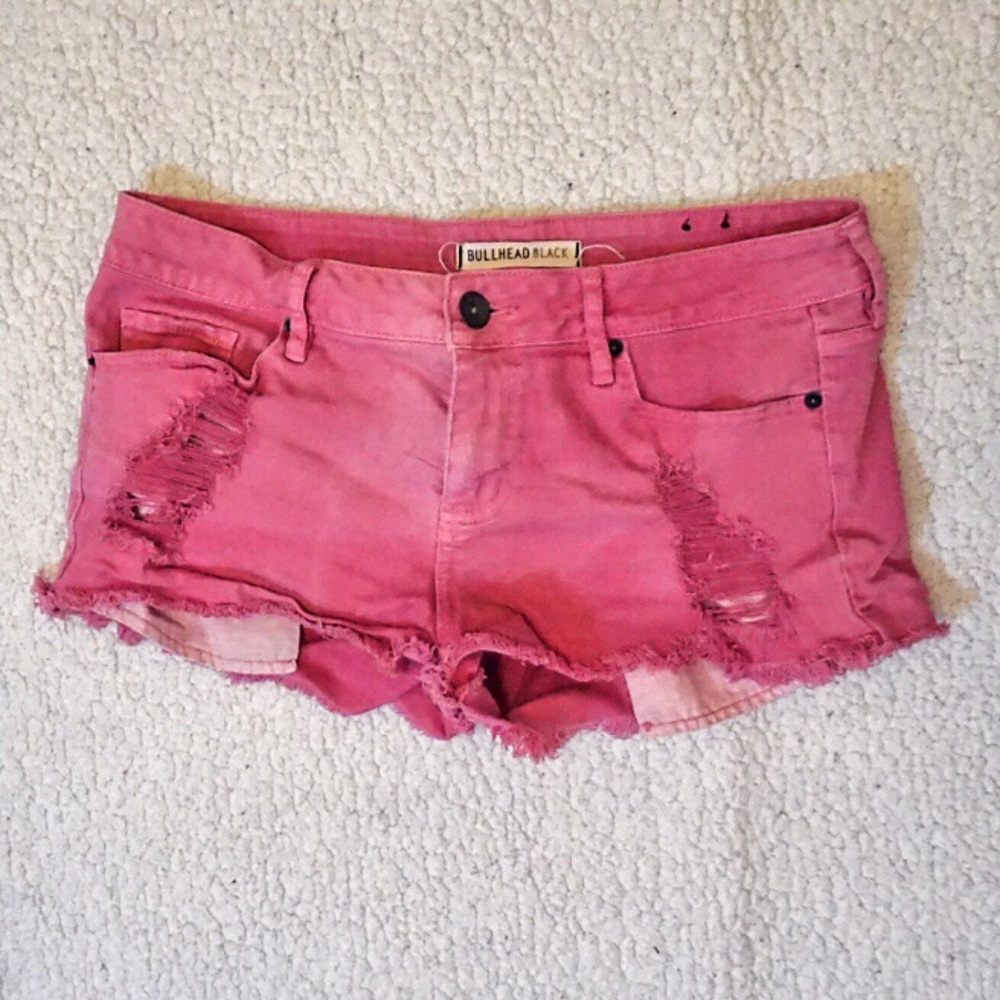 Pink Distressed Shorts