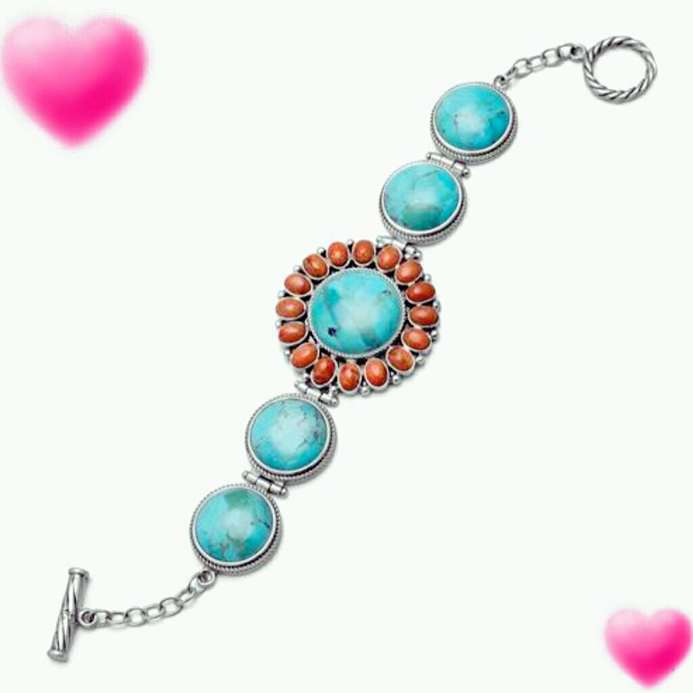 RECONSTITUTED TURQUOISE CORAL TOGGLE BRACELET